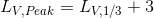 L_{V,Peak}=L_{V,1/3}+3