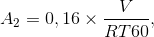 A_2 =0,16\times \frac{V}{RT60},